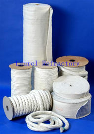 High Temperature Thermal Insulation Refractory Heat Resistant Ceramic Fibers Cloth / Tape / Twisted Rope