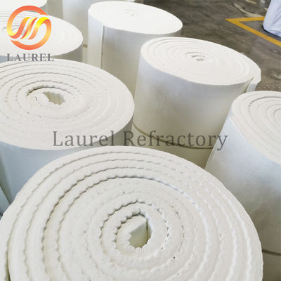 Pure White Fire Resistant Ceramic Fiber Refractory Blanket For Pipe Insulation Kiln